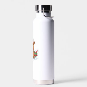 Christmas Highland Cow Cute Heifer Cow Santa Hat M Water Bottle