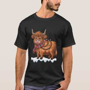Christmas Highland Cow Funny Farm Animal Lover Xma T-Shirt