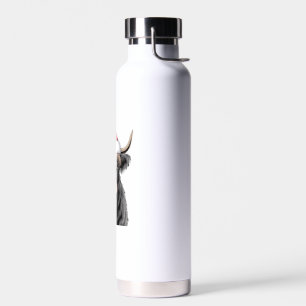 Christmas Highland Cow Santa Highland Cow Lover Fa Water Bottle