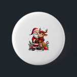Christmas Highland Cow With Santa Scottish Vintage 2 Inch Round Button<br><div class="desc">Christmas Highland Cow With Santa Scottish Vintage T-Shirt (2)</div>