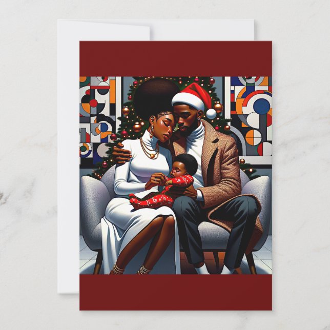 Christmas Hip-Hop Family Portrait Holiday Card (Front)