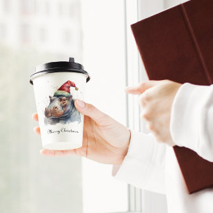 Christmas Hippo, customizable Paper Cups