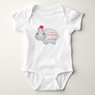 Christmas Hippo hippopotamus Baby Shirt