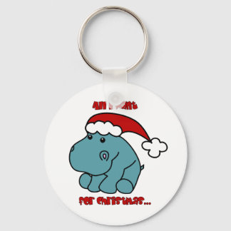 Christmas Hippo Keychain
