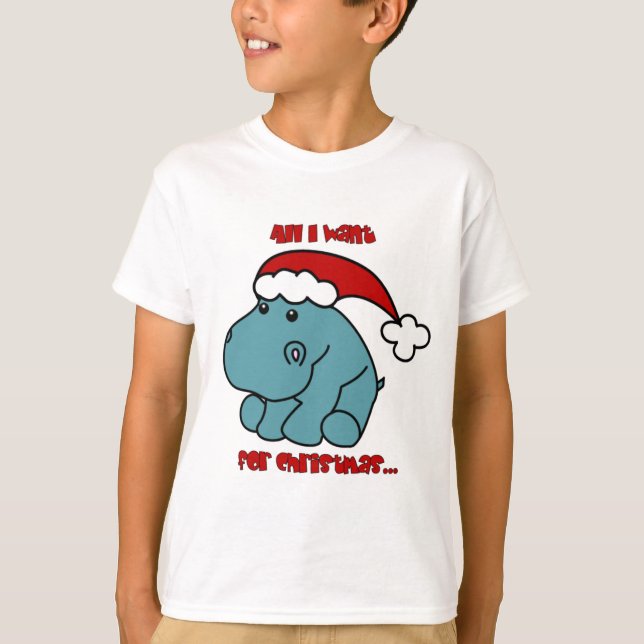 Christmas Hippo T-Shirt (Front)