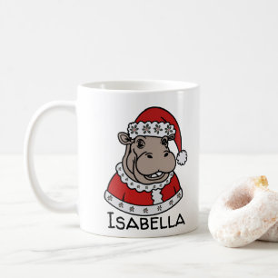 Christmas hippopotamus Personalized name Coffee Mug