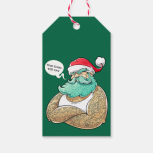Christmas Hipsta Santa Claus Gift Tags
