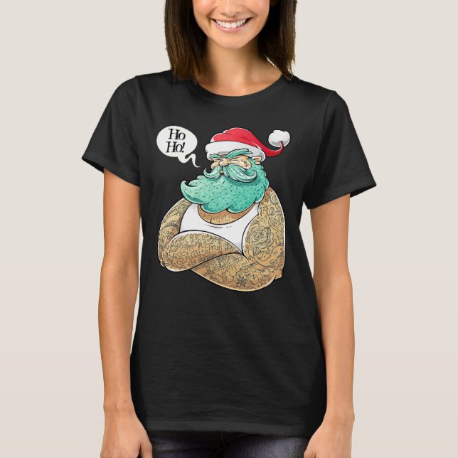 Christmas Hipsta Santa Claus T-Shirt (Front)