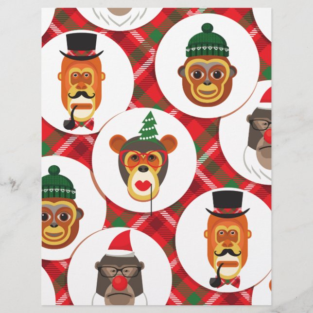 christmas hipster monkeys (Front)