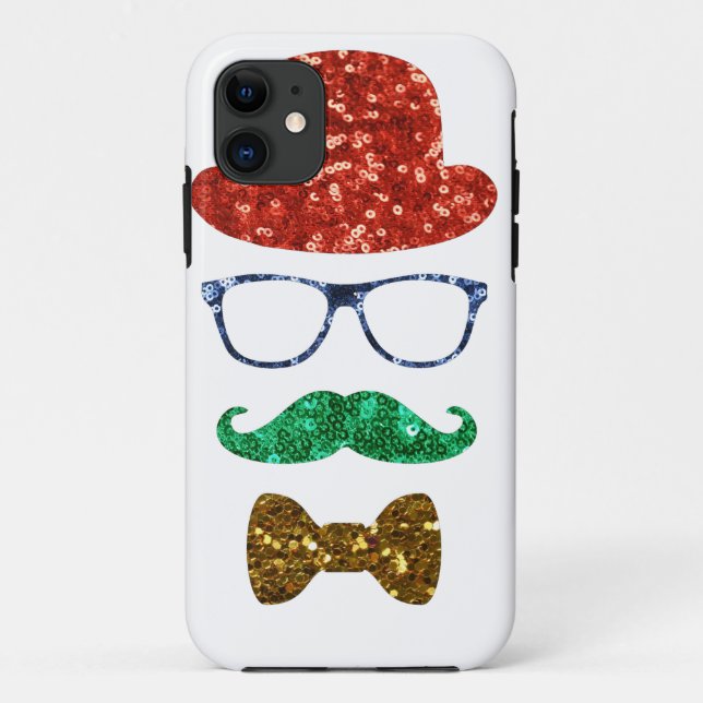 christmas hipster moustache Case-Mate iPhone case (Back)