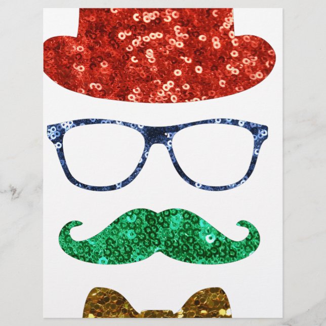 christmas hipster moustache letterhead (Front)