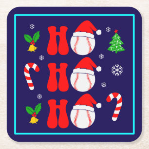 Christmas Ho Ho Ho Funny Xmas-85211 Square Paper Coaster