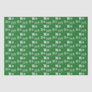 Christmas Ho Ho Ho green white pattern cute Tissue Paper