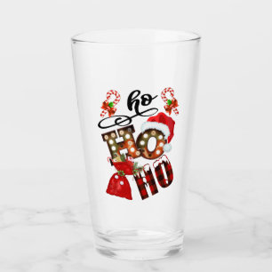 Christmas Ho Ho Ho Modern Festive Holidays Glass