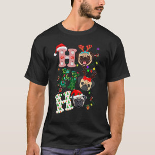 Christmas Ho Ho Ho Pug Dog  For Dog   Xmas T-Shirt