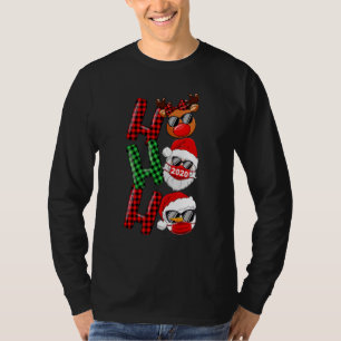 Christmas Ho Ho Ho Santa Reindeer Snowman Face Mas T-Shirt