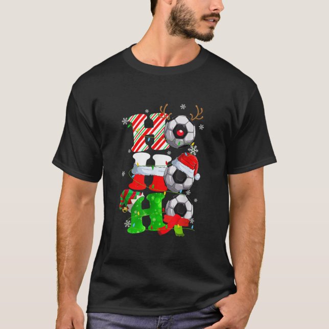 Christmas Ho-Ho-Ho Santa Reindeer Soccer Pajama Gi T-Shirt (Front)