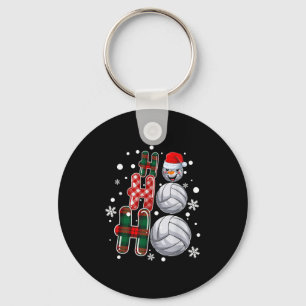 Christmas Ho-ho-ho Santa Snowman Volleyball Xmas P Keychain