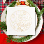 Christmas Ho Ho Ho Santa Winter Snowflakes Foil Napkins<br><div class="desc">Christmas Ho Ho Ho Santa Winter Snowflakes Foil Stamped Paper Party Napkins features the text "Ho Ho Ho" in modern script typography accented with Santa and snowflakes. Perfect for parties,  cocktail parties,  Christmas gifts and holiday celebrations. Designed by ©2024 Evco Studio www.zazzle.com/store/evcostudio</div>