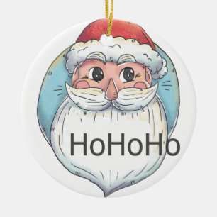 christmas ho santa claus ceramic ornament