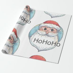christmas ho santa claus wrapping paper