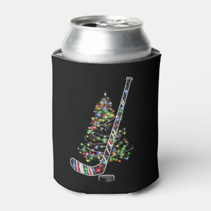 Christmas Hockey Sports Ball Santa Hat Xmas  Can Cooler
