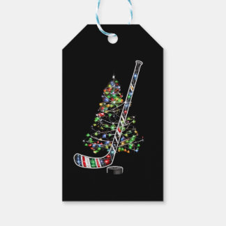 Christmas Hockey Sports Ball Santa Hat Xmas Gift Tags