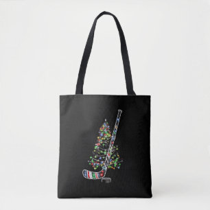Christmas Hockey Sports Ball Santa Hat Xmas  Tote Bag