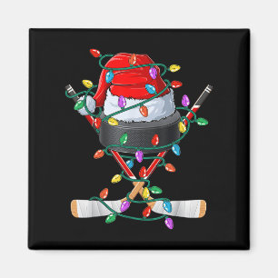 Christmas Hockey Xmas Santa Sports Hat Ball Kids B Magnet