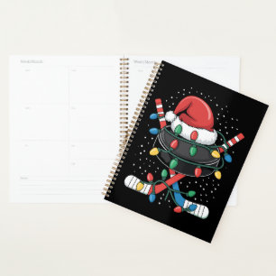 Christmas Hockey Xmas Santa Sports Hat Ball  Planner