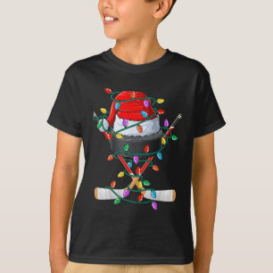Christmas Hockey Xmas Santa Sports Hat Ll Kids Boy T-Shirt