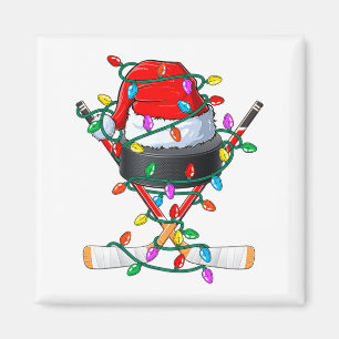 Christmas Hockey Xmas Santa Srts Hat Ball Kids B  Magnet