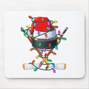 Christmas Hockey Xmas Santa Srts Hat Ball Kids B  Mouse Pad