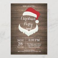 Christmas Holiady Party Invitation Santa Claus