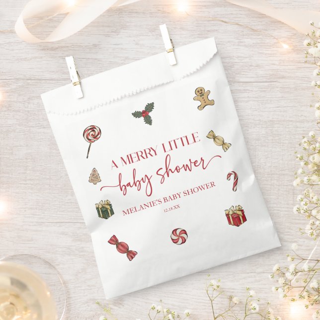 Christmas Holiday A Merry Little Baby Shower Favour Bag (Clipped)