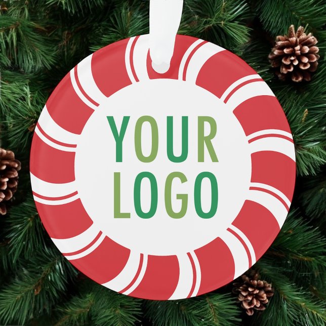 Christmas Holiday Acrylic Ornament Company Logo (MISOOK Peppermint Candy Cane Acrylic Christmas Ornament)
