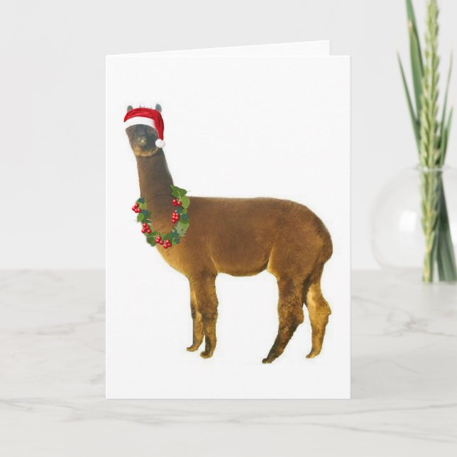 Christmas Holiday Alpaca Card (Front)