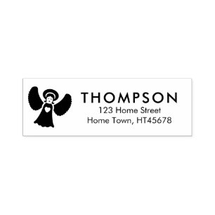 Christmas Holiday Angel Return Address Self-inking Stamp