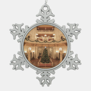 Christmas Holiday at Pennsylvania State Capitol Snowflake Pewter Christmas Ornament