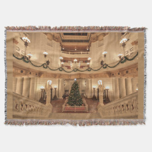 Christmas Holiday at Pennsylvania State Capitol Throw Blanket