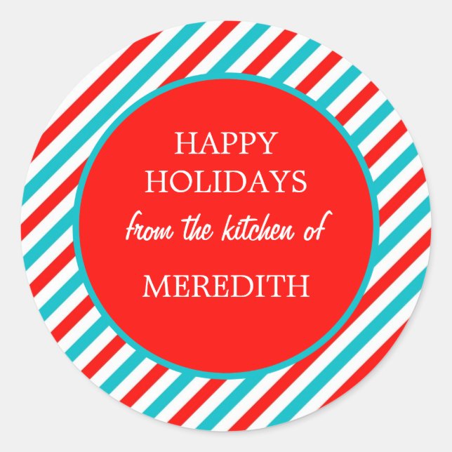 Christmas Holiday Baking From the Kitchen Of Classic Round Sticker (Front)