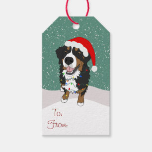 Christmas Holiday Bernese Mountain Dog Gift Tags