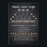 Christmas Holiday Black Chalkboard Snowflake Party Invitation<br><div class="desc">This is beautiful Christmas Holiday Black Chalkboard Snowflake Party Family Party invitation card.</div>