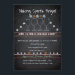 Christmas Holiday Black Chalkboard Snowflake Party Invitation<br><div class="desc">This is beautiful Christmas Holiday Black Chalkboard Snowflake Party Family Party invitation card.</div>