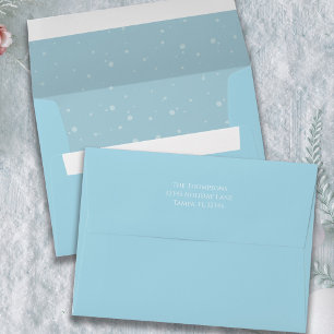 Christmas Holiday Blue Beach Ocean Coastal Envelope