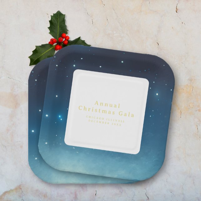 Christmas Holiday Blue Paper Plate (Christmas Holiday Blue Paper Plate (multiple shown))