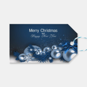 Christmas Holiday Blue Pearl 1 Design Gift Tags