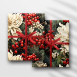 Christmas/Holiday Bold Flowers, Berries & Leaves Wrapping Paper<br><div class="desc">Elevate your holiday gift-giving with this striking festive gift wrapping paper, a true celebration of the Christmas season. This stunning paper features a breathtaking display of flowers, berries, and leaves in vibrant shades of red, green, and creamy white, echoing the enchantment of the holidays. Whether you're wrapping presents for loved...</div>