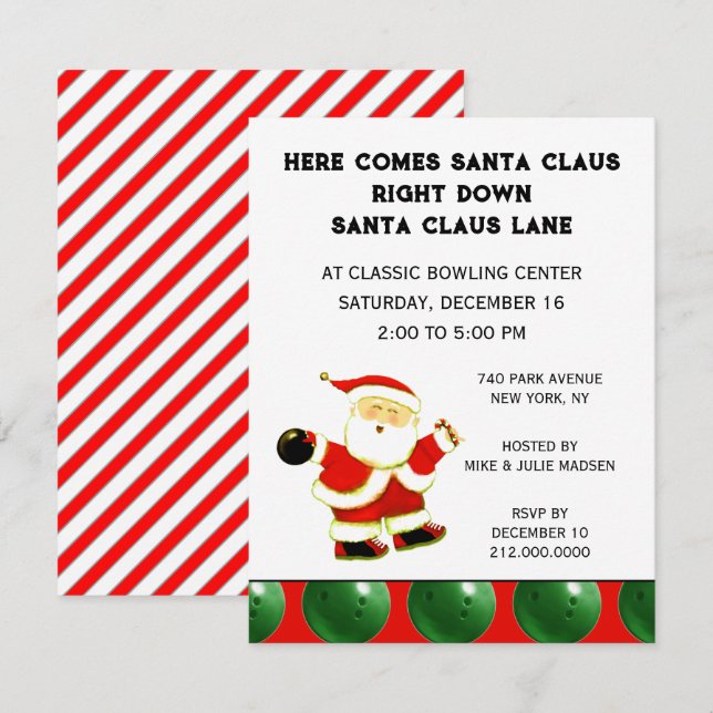 Christmas Holiday Bowl Invitation (Front/Back)