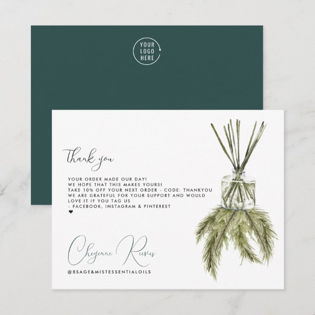 Christmas Holiday | Business Customer Thank You Card (Front/Back)